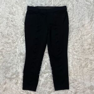 Anne Klein Black Pull On Stretch Cropped Pants Womens Size M Pockets Leggings